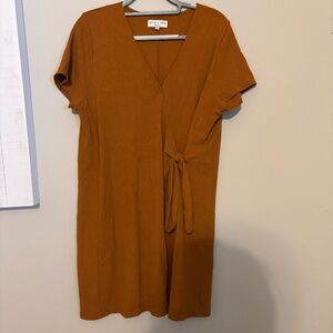 Madewell Rust Textured Wrap Dress XXL